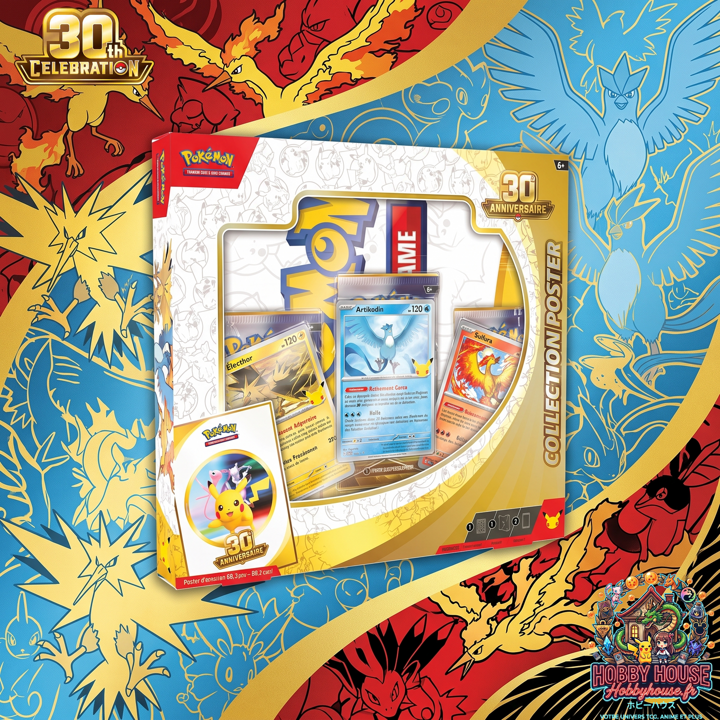 Coffret Poster 30TH Anniversaire Pokémon (FR)