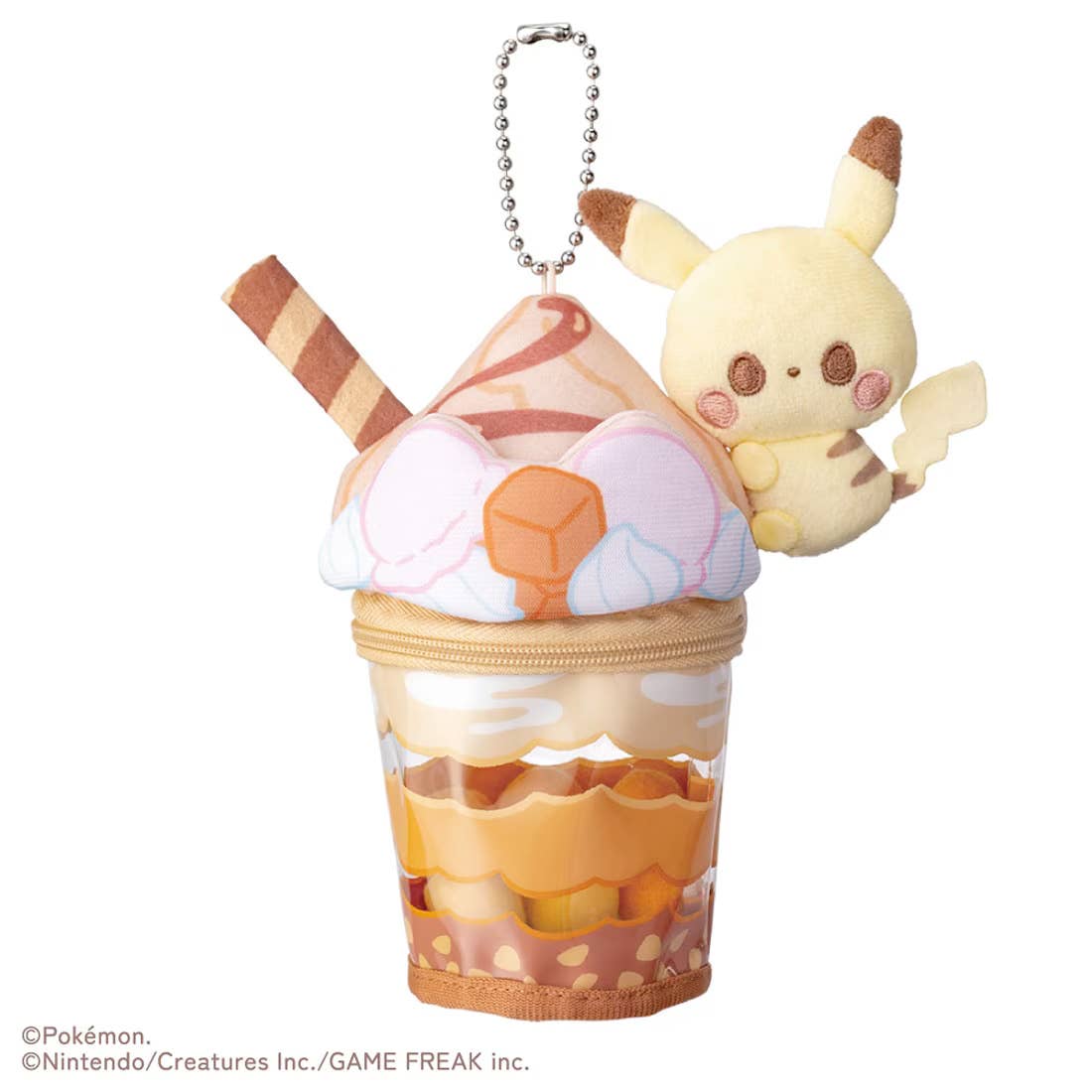 Pokemon Poke Peace Pikachu Caramel Parfait Plush Toy Charm