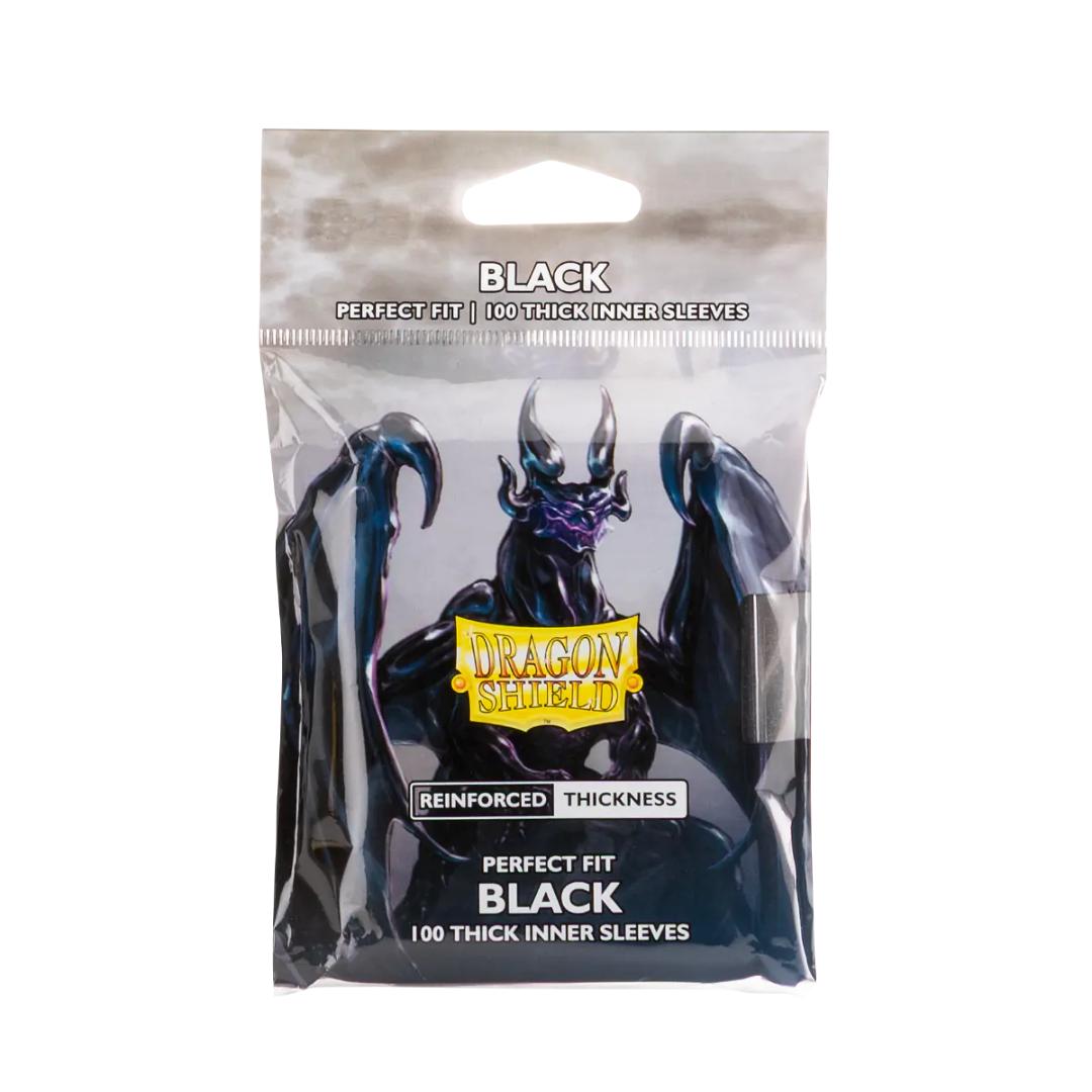 Dragon Shield - 100 protège-cartes Perfect Fit épaisses - Standard Noir