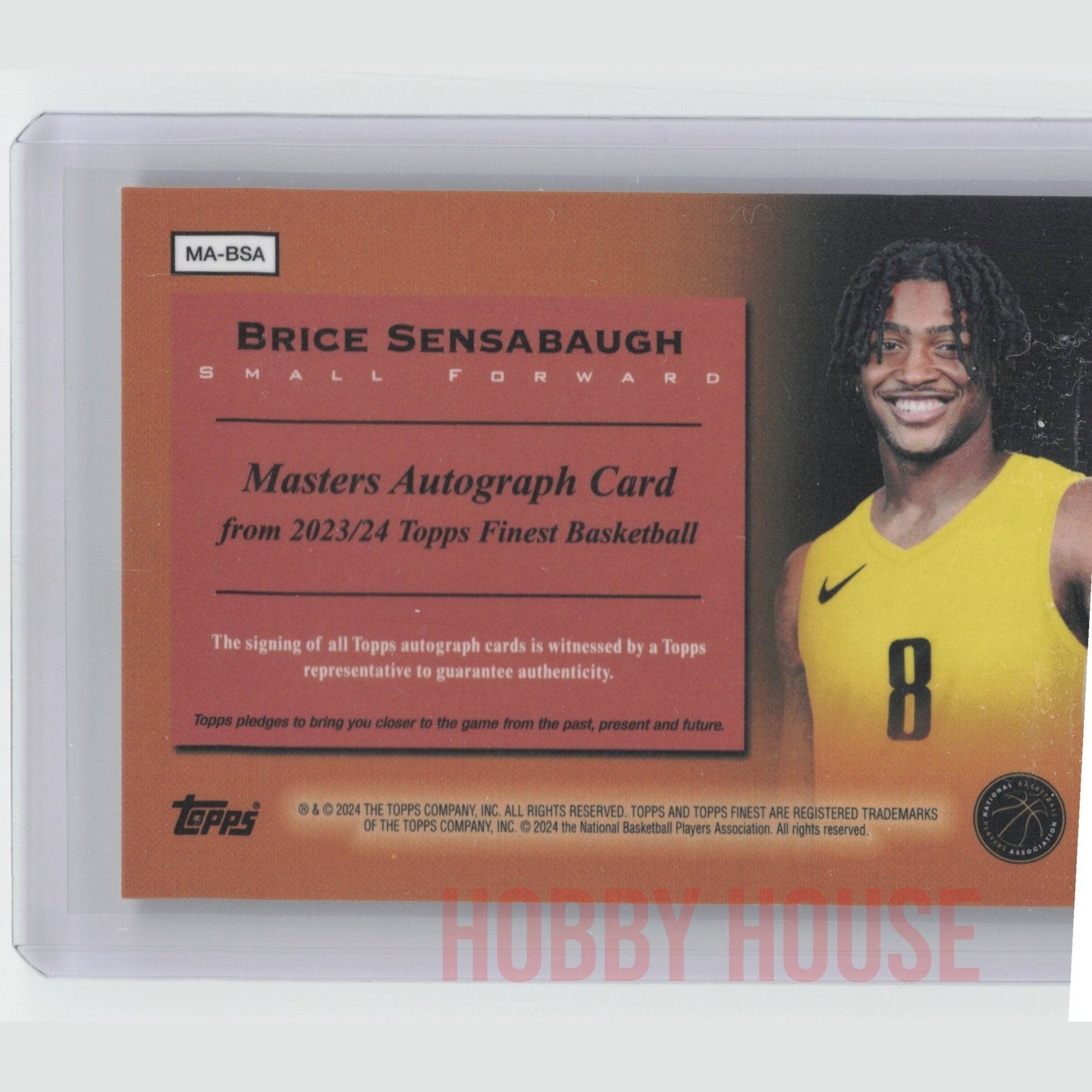 Brice Sensabaugh Auto /50 Topps Finest 2023-24 Masters Gold Rookie Autograph RC