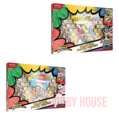 Coffrets Poster ME2.5 Héros Transcendants Mega Lucario ou Mega Gardevoir EX