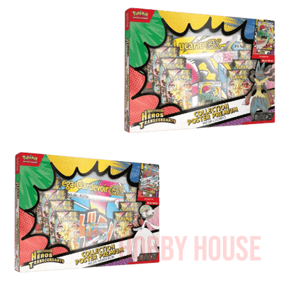 Coffrets Poster ME2.5 Héros Transcendants Mega Lucario ou Mega Gardevoir EX
