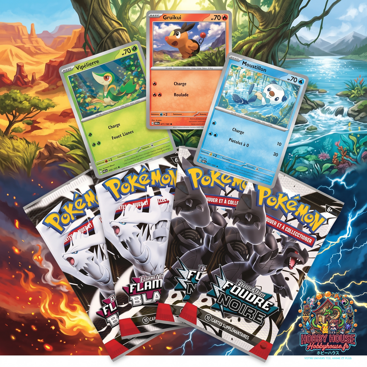Pokémon Coffret Collection Poster Unys - Écarlate et Violet - Foudre Noire & Flamme Blanche EV10.5
