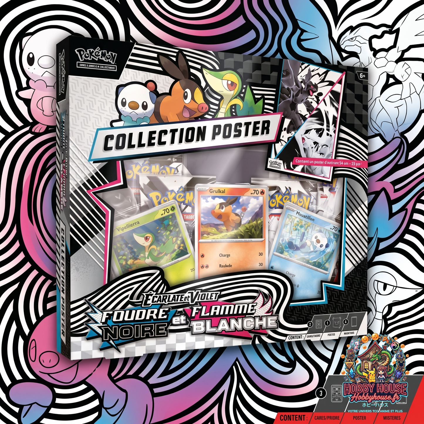 Pokémon Coffret Collection Poster Unys - Écarlate et Violet - Foudre Noire & Flamme Blanche EV10.5