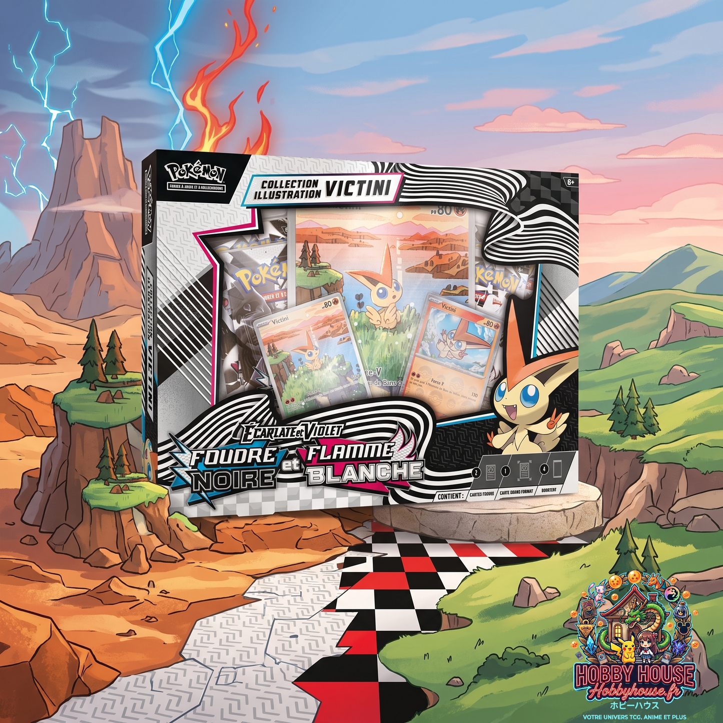 Pokémon Collection Illustration Victini Écarlate et Violet - Foudre Noire et Flamme Blanche EV10.5