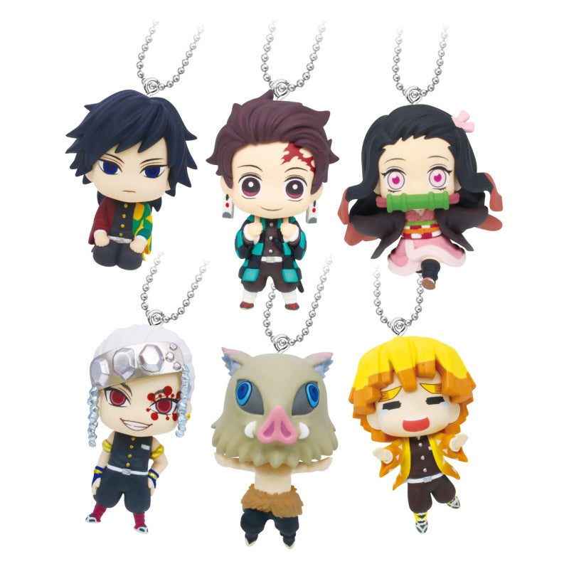 Demon Slayer Kimetsu no Yaiba Pack 6 Figurines Swing Danglers Mystery Capsule