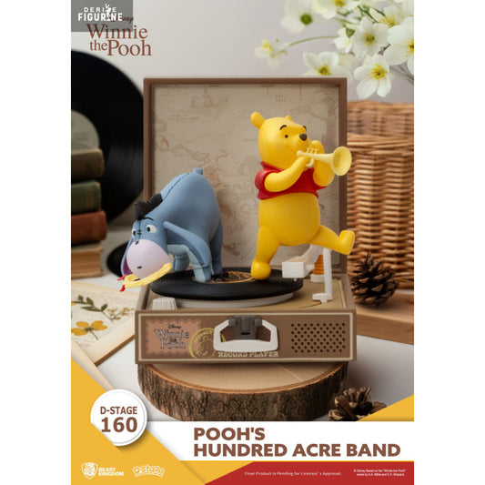 Disney Winnie l'Ourson Figurine Pooh S Hundred Acre Band Record Player d'Stage