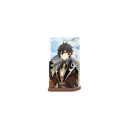 Genshin Impact Figurine Ornement en Acrylique Avec Paillettes Zhongli