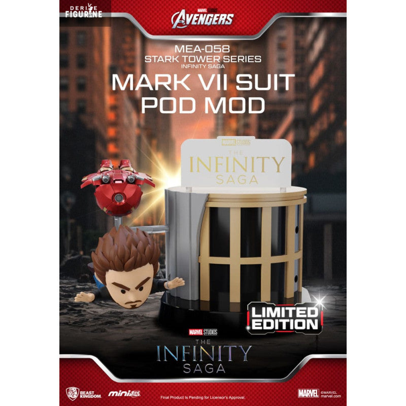 Marvel Infinity Saga Figurine Mark Vii Suit Pod Mod Stark Tower Series Mini Egg Attack