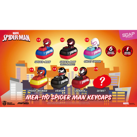 Marvel Spider Man Pack 6 Figurines Blind Box Keycaps Mini Egg Attack