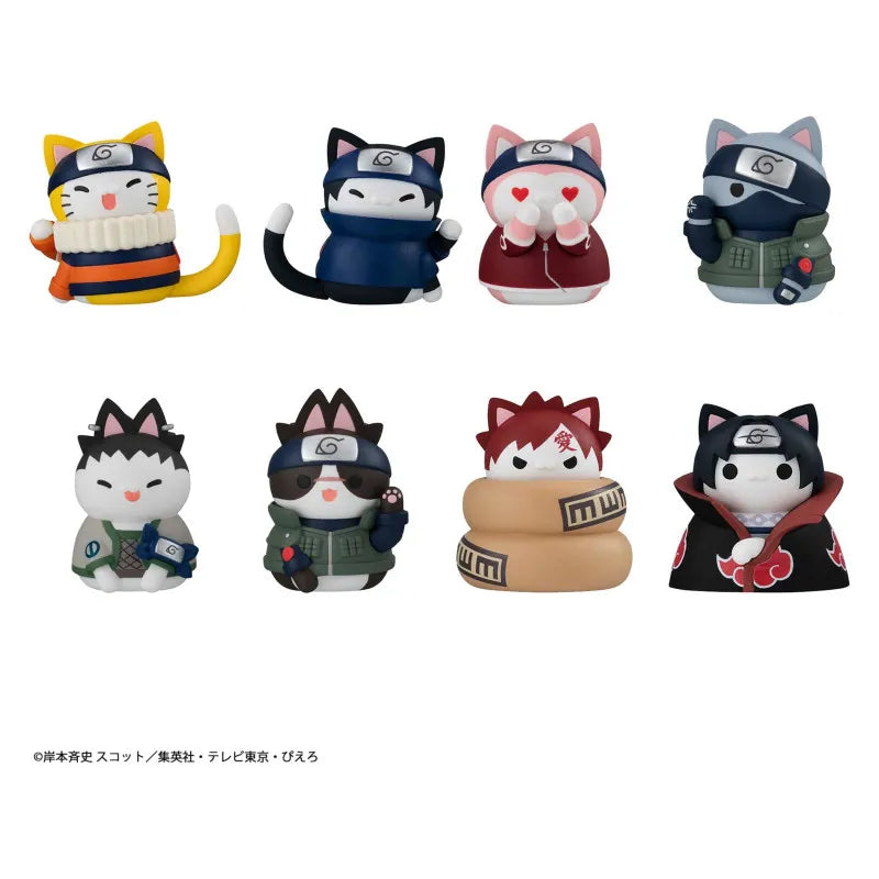 Naruto Pack 8 Figurines Aleatoires Nyaruto Cats of Konoha Village Reboot Mega Cat Project