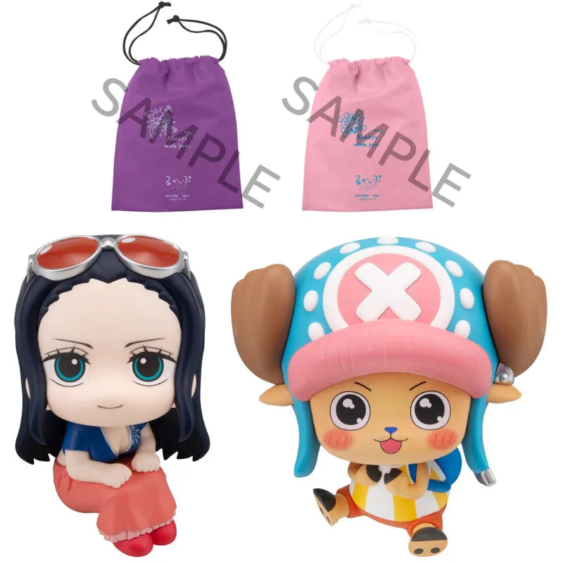 One Piece Pack Figurines Nico Robin Tony Tony Chopper Excited Look Up With Gift