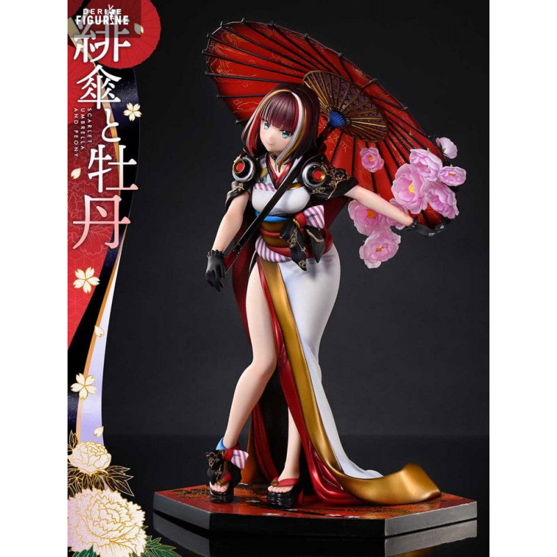 Original Illustration Fuzichoco Figurine Scarlet Umbrella And Peony Prisma Wing