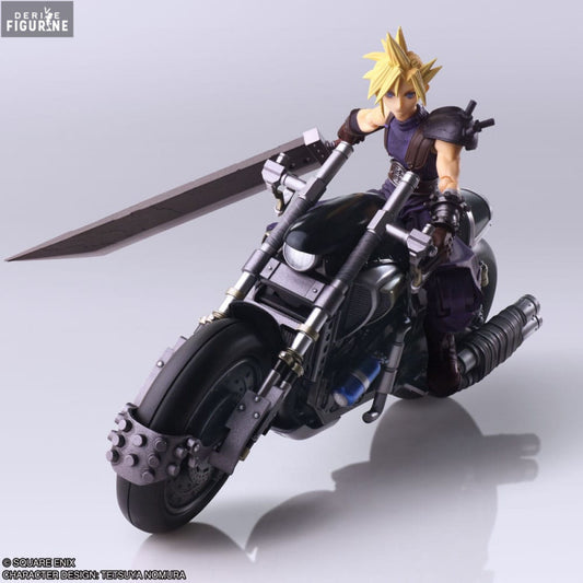 Pack Figurine Avec Vehicule Cloud Strife Hardy Daytona Bring Arts