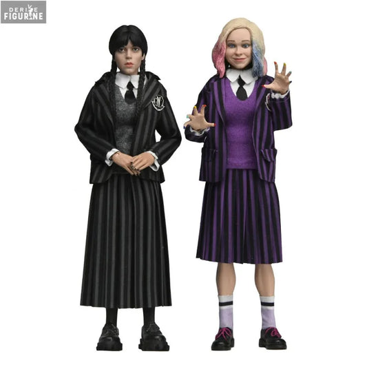 Wednesday Pack 2 Figurines Mercredi Addams Nevermore Uniform Enid