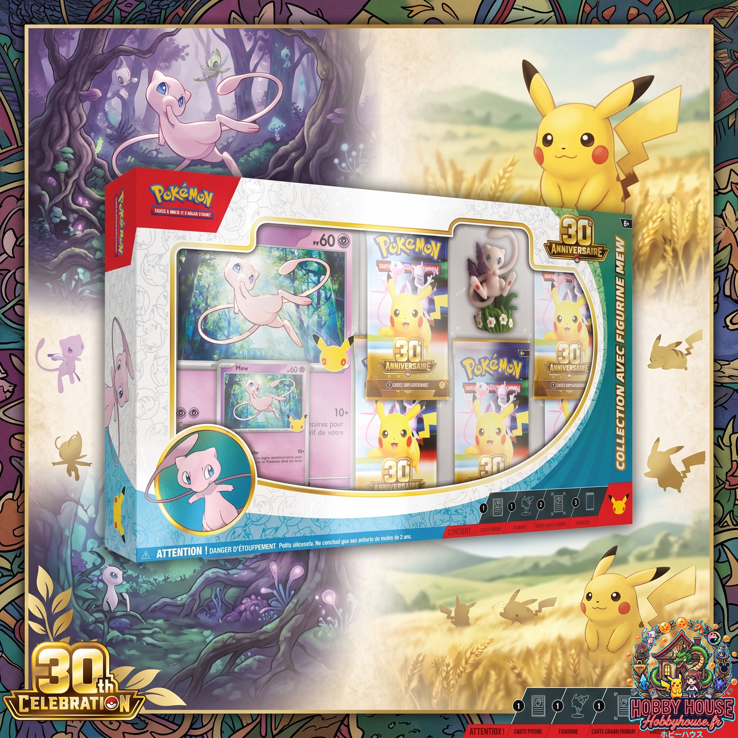 Coffret Figure 30TH Anniversaire Pokémon Mew & Mewtwo (FR)