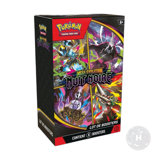 Bundle 6 Boosters Pokémon Méga-Évolution ME05 Nuit Noire (FR)