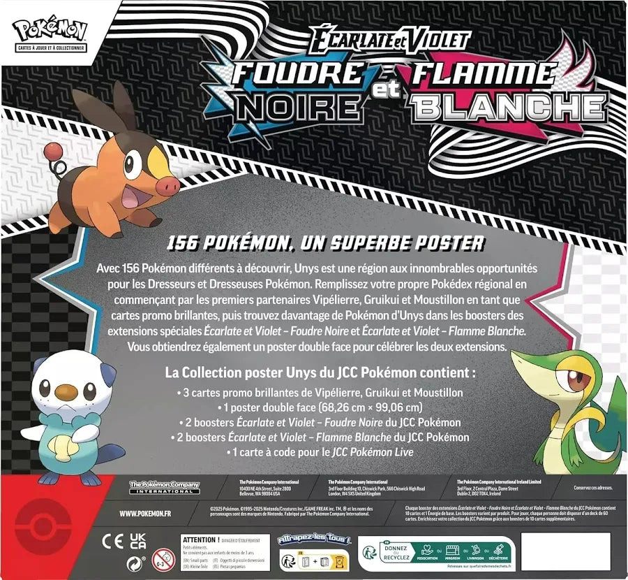 Pokémon Coffret Collection Poster Unys - Écarlate et Violet - Foudre Noire & Flamme Blanche EV10.5