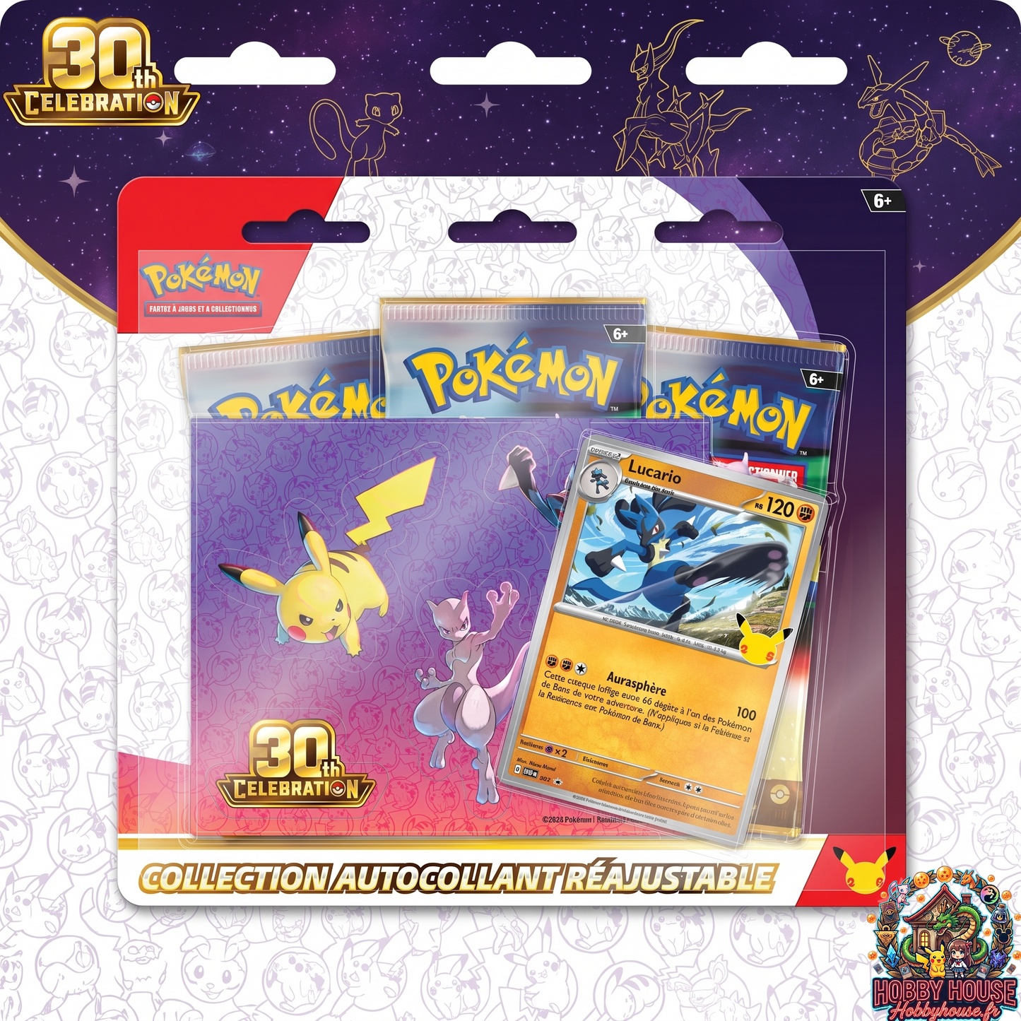 Tripack Sticker 30TH Anniversaire Pokémon (FR) Noadkoko d’Alola / Lucario