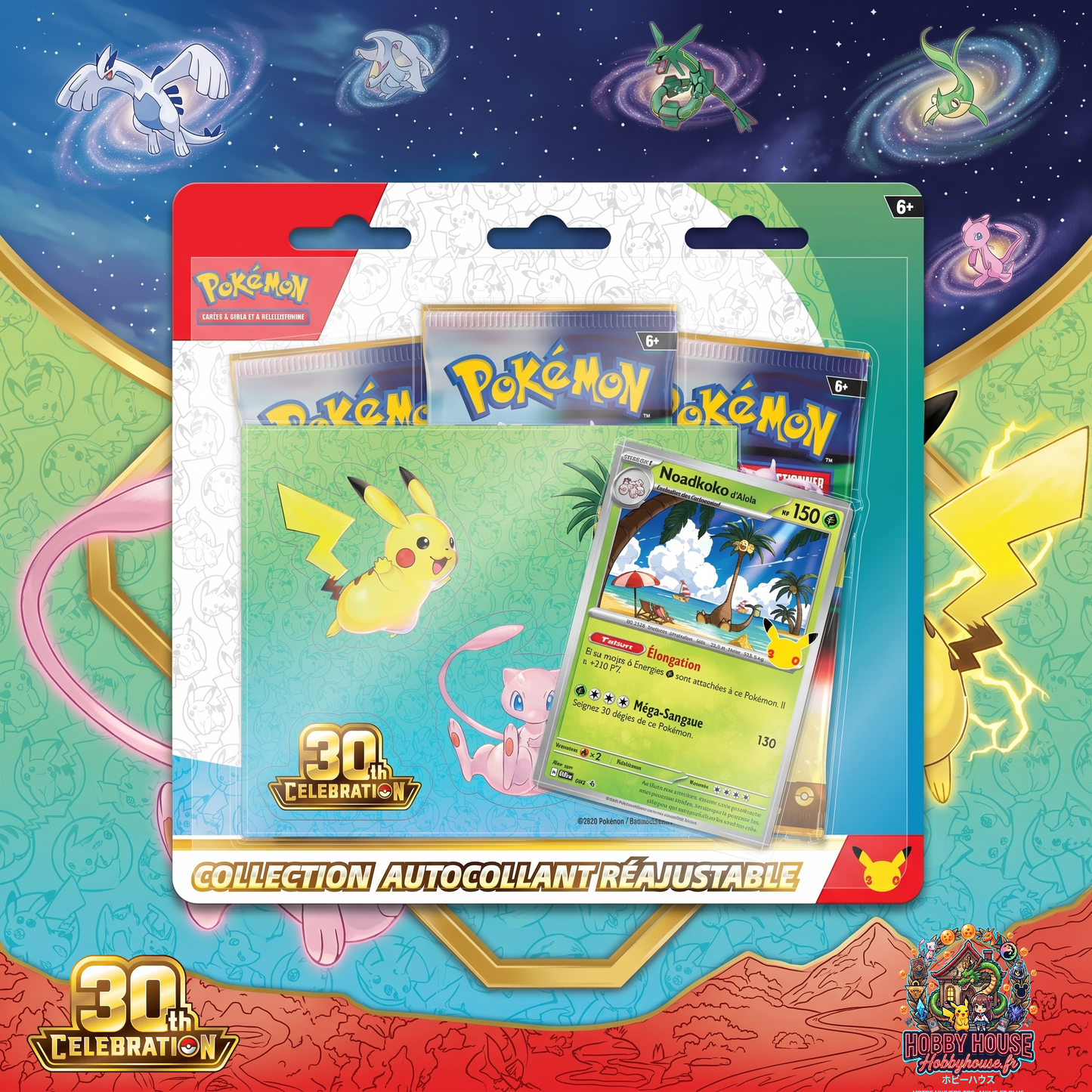 Tripack Sticker 30TH Anniversaire Pokémon (FR) Noadkoko d’Alola / Lucario